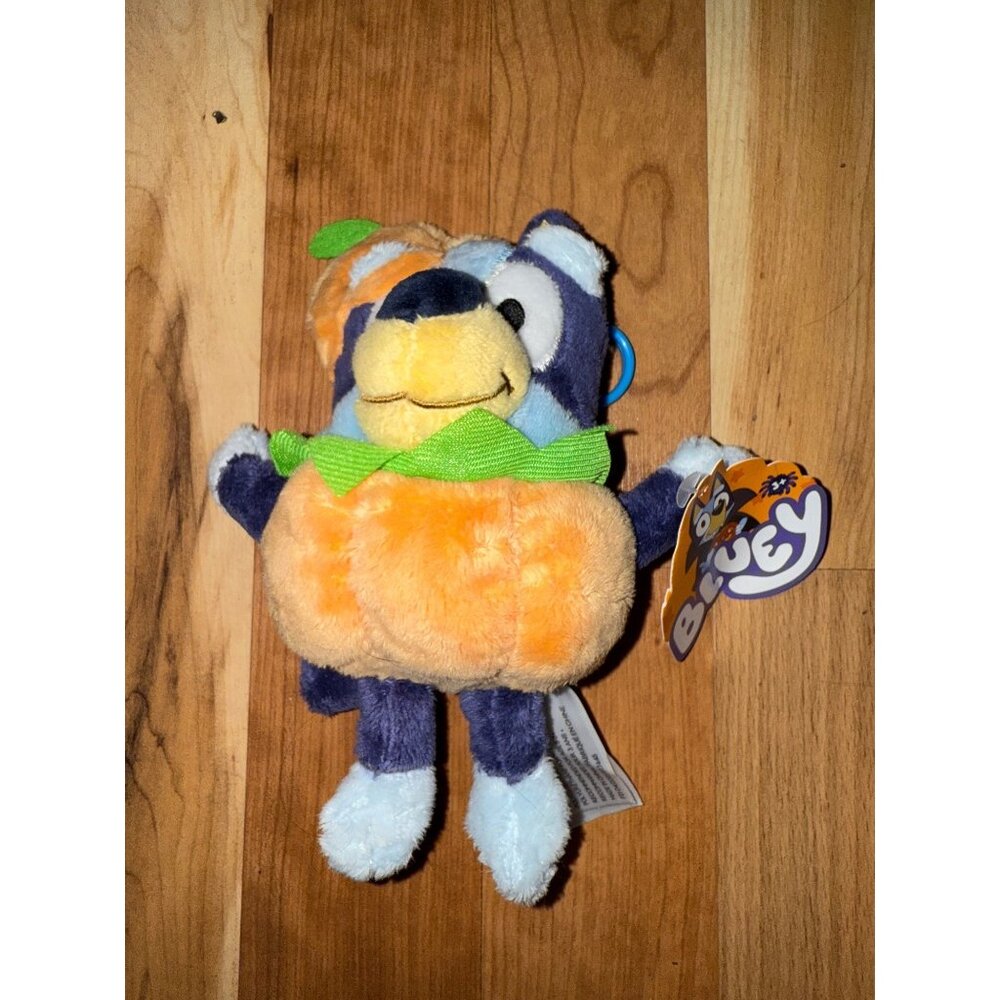 Bluey Halloween Pumpkin Plush Stuffed Animal Clip Toy 6" Official Licensed Colle